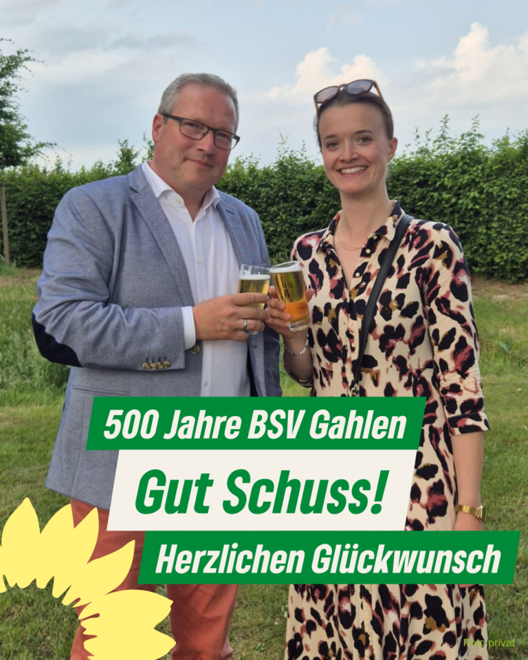 Grüne gratulieren zum Jubiläum: 500 Jahre BSV Gahlen